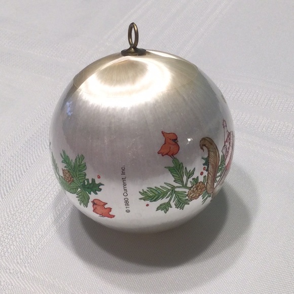 Vintage 1980 Christmas Ornament Elf with Chipmunk and Cardinal - Picture 2 of 6